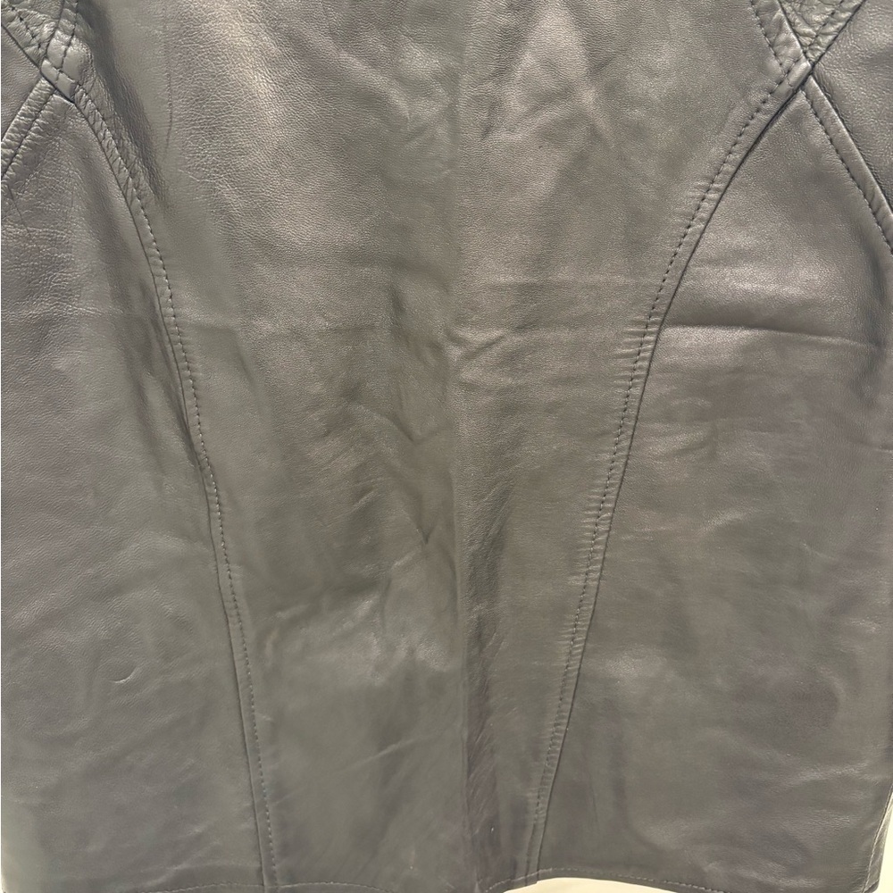 Vintage Soft Black Leather Skirt Size 8 - Picture 6 of 16